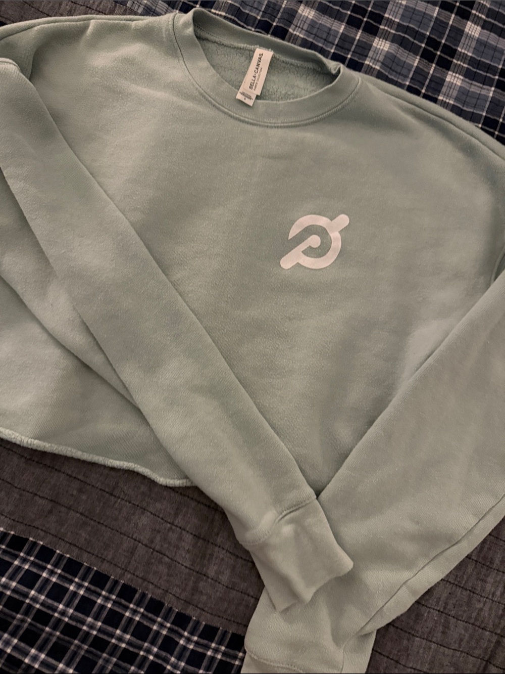 Peloton Mint Green Crew Sweatshirt with White Logo